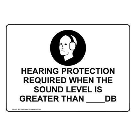 Hearing Protection Required Sign With Symbol NHE-50664