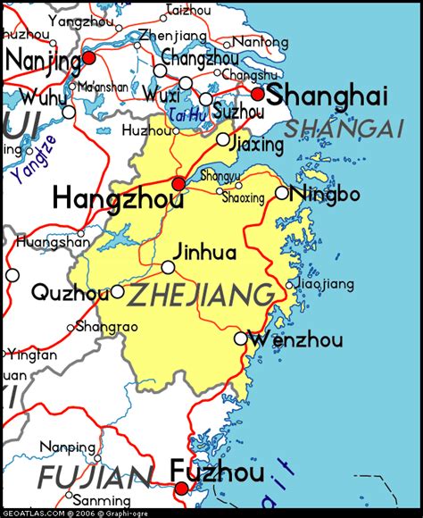 Map of Zhejiang, China, China Atlas