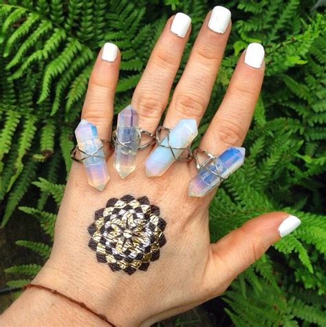 Our stunning Opalite Healing Crystal Rings ॐ www.ohmboho.com ॐ ...