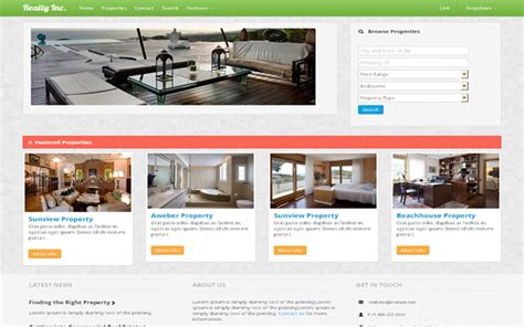 Real Estate Bootstrap Template Collection