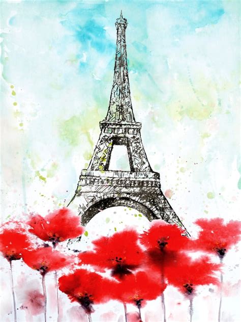 Items similar to Eiffel Tower Watercolor Art Print - Paris Painting - Wall Art on Etsy