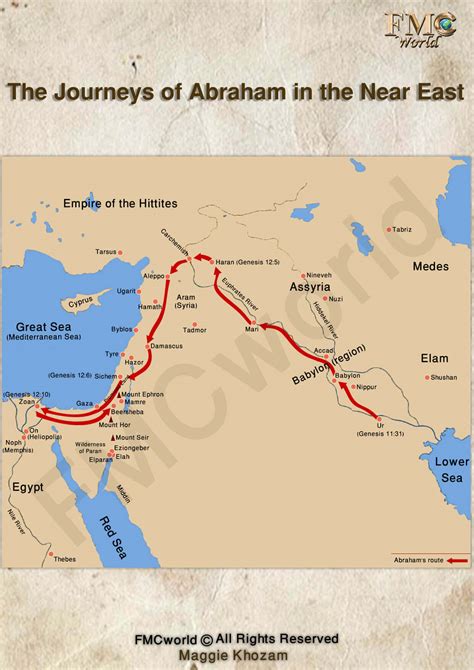 Map Of Abraham S Journeys Genesis Bible Study Map Bible Mapping ...