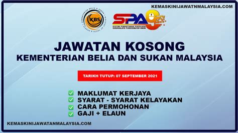 Jawatan Kosong Kementerian Belia Dan Sukan - Mohon Sebelum 07 ...