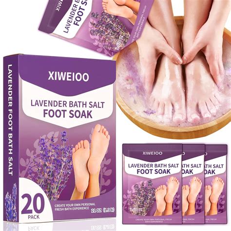 Buy Foot Soak salts with Epsom Salt for soaking Lavender - 20 PACK bath ...