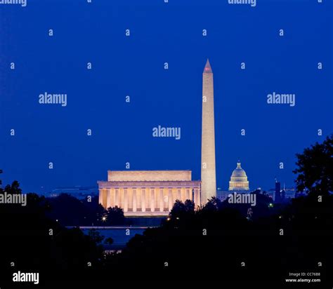 Washington DC night skyline Stock Photo - Alamy