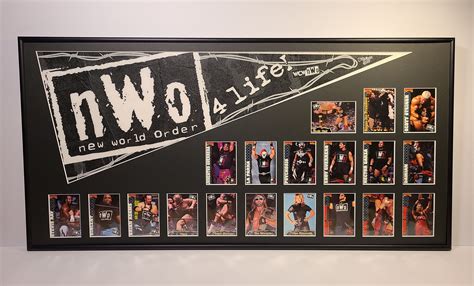 Vintage WCW/NWO for Life Wrestling Pennant & Card Collage...custom ...