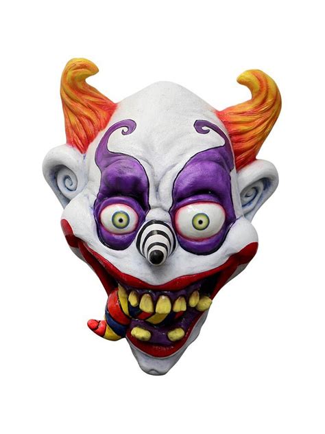 Psychedelic Psycho Clown Adult Latex Mask Evil Crazy Halloween Costume ...