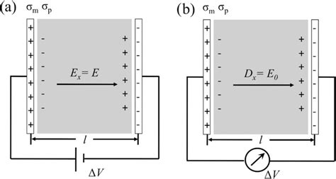 Parallel plate capacitor at (a) constant electric field Ex and (b) at... | Download Scientific ...