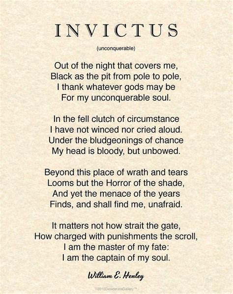 Invictus Poem Tattoo - Printable Calendars AT A GLANCE