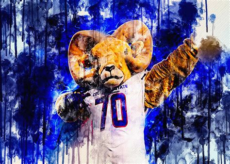 Cam The Ram Rambouillet Mascot Colorado State University Digital Art by Sissy ANGELASTRO