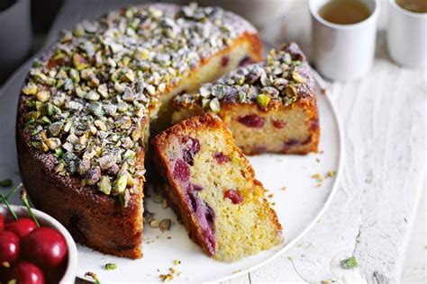 Cherry, pistachio and marzipan cake - Recipes - delicious.com.au