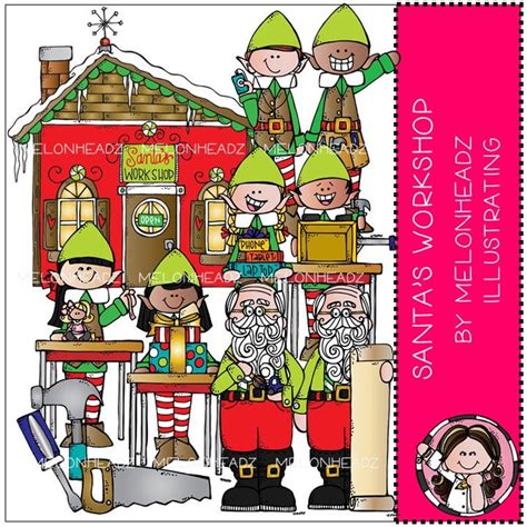 Santa's Workshop Clip Art - Etsy