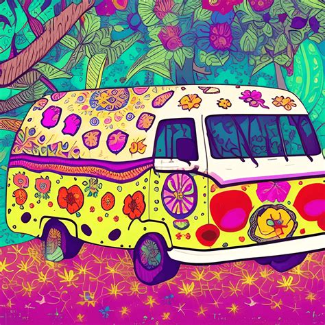 Hippie Van Graphic · Creative Fabrica