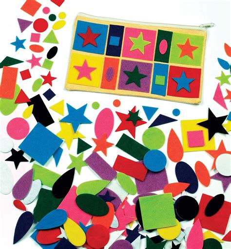 Baker Ross EK310 Self Adhesive Felt Shapes Stickers (Pack of 198) for ...