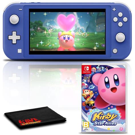 Nintendo Switch Lite (Blue) Gaming Console Bundle with Kirby Star ...