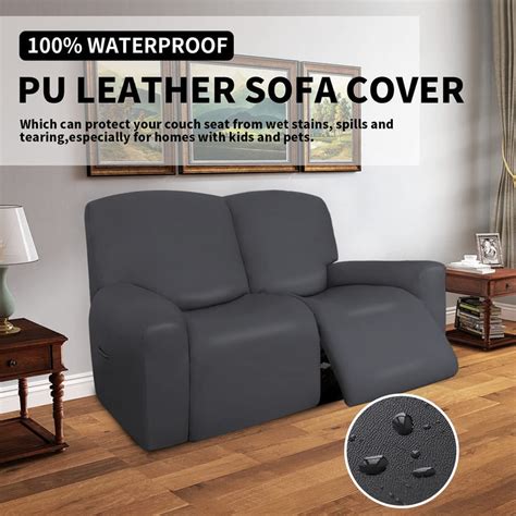 Waterproof Stretch PU Leather Recliner Loveseat Slipcovers (6 Pieces) – Neathouz