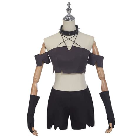 Buy Anime Helluva Boss Loona Cosplay Costume Crop Top Shorts Outfit Suit Halloween Online at ...