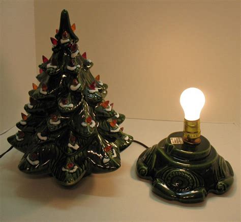 Small Vintage Ceramic Christmas Tree Light up Base Faux Plastic Lights from teesantiqueorchard ...