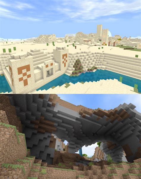 Village & Desert Temple Combo At Spawn, Along With Huge Savanna M and 2 More Villages - Seed is ...