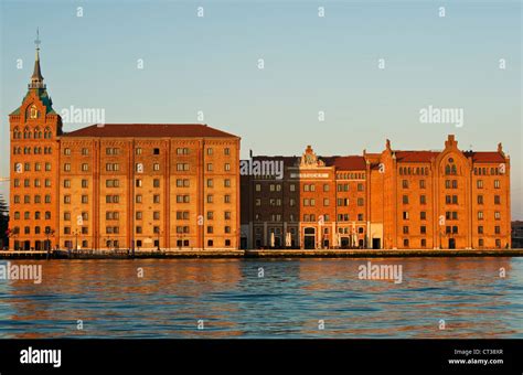 The Hilton Molino Stucky hotel on the Giudecca, Venice, Italy, seen at sunrise. It was converted ...