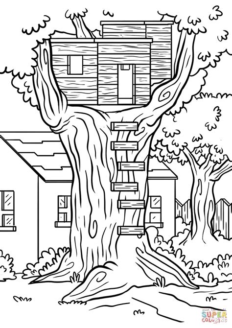 Coloring Page Treehouse Patterns House Colouring Pages Magic | Images ...