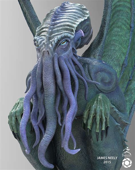 Cthulhu Statue, James Neely on ArtStation at https://www.artstation.com ...