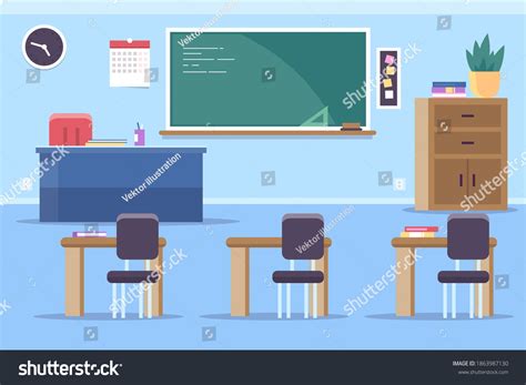 Empty Classroom School Education Background Empty Stock Vector (Royalty ...