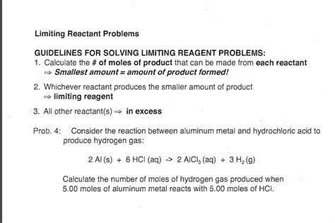 Solved Limiting Reactant Problems GUIDELINES FOR SOLVING | Chegg.com