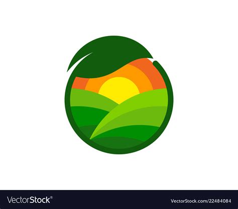 Nature farm logo icon design Royalty Free Vector Image