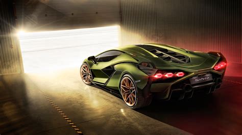 Lamborghini Sian Hybrid Rear UHD 4K Wallpaper | Pixelz