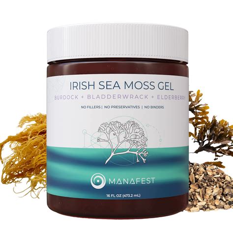 Buy Manafest Wildcrafted Sea Moss Gel - Elderberry, Burdock, and Bladderwrack Supplement ...