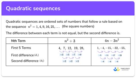 Quadratic Sequences - GCSE Maths - Steps & Examples