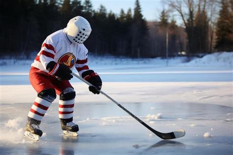 Premium AI Image | A hockey player with the number 8 on his jersey