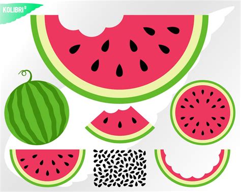 Watermelon Svg Watermelon Clipart Watermelon Seeds Svg - Etsy