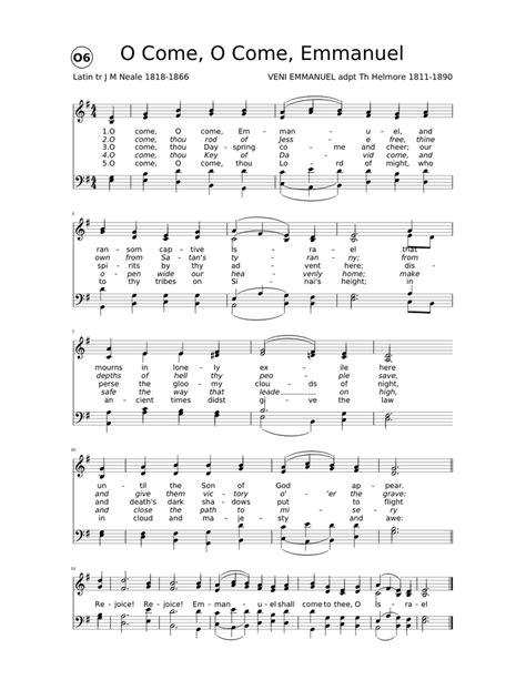 O Come, O Come, Emmanuel Sheet music | Download free in PDF or MIDI ...