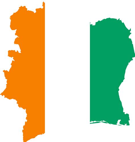 Clipart - Ivory Coast Flag Map