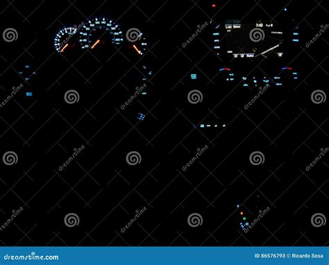 Dashboard Toyota Rav 4 stock image. Image of rav4, night - 86576793