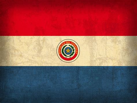 Paraguay Flag Vintage Distressed Finish Mixed Media by Design Turnpike