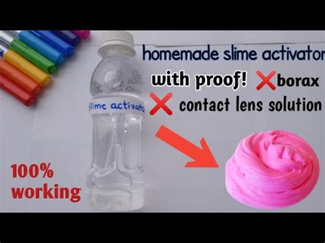 how to make slime activator with proof! without borax and contact lens solution @craftingjar ...