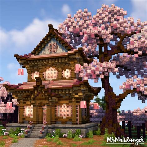 Minecraft Cherry Blossom Temple Tutorial | Minecraft houses, Cute ...