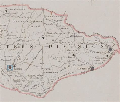 Map of Sussex | British Antique Dealers' Association