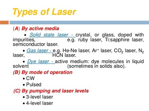 Types of laser