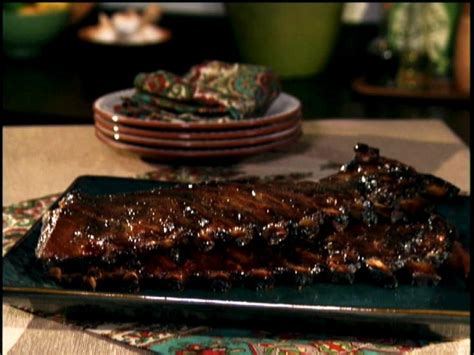 Honey-Mustard Glazed Ribs in Oven and Broiler Recipe | Bobby Flay ...