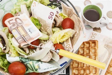 Money salad and coffee — Stock Photo © c_grig@yahoo.com #88430034