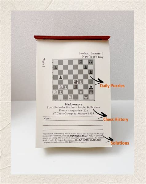 Chess Calendar With Daily Puzzles - Abigail Michael