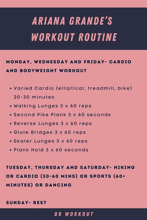 Ariana Grande Workout Routine | Celebrity workout routine, Workout routine, Celebrity workout