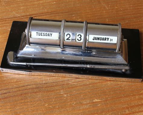 Art Deco Golfing Desk Perpetual Calendar. Silver Golf Club Ball Trophy ...