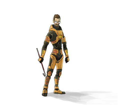 I drew some concept art of Gordon and an HEV Mark VI Suit. [OC] : r/HalfLife