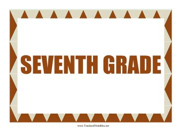 Seventh Grade Sign