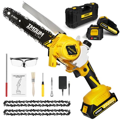 Buy 【UPGRADE 2022】Mini Chainsaw, 6-Inch Brushless Cordless Chainsaw with Oil System, Electric ...